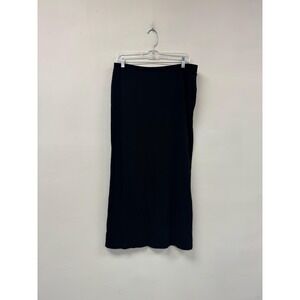 Vintage Casual Corner Skirt Womens XL Black Long Knit Elastic Waist Pull On 90s